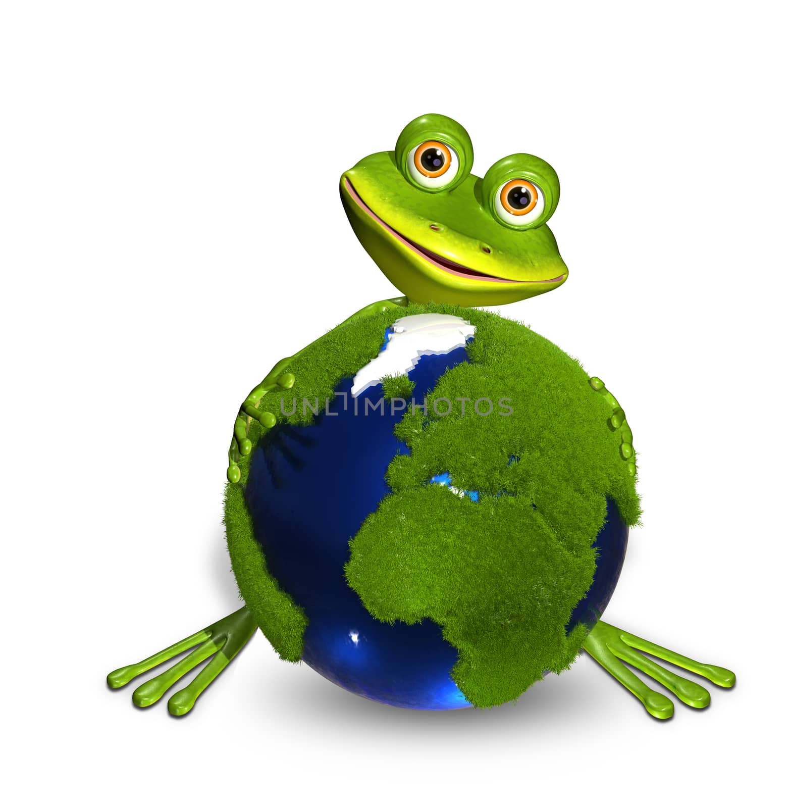 Frog and globe by brux