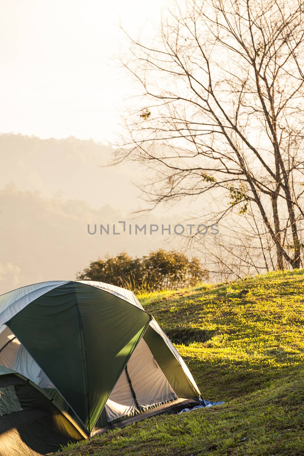 Winter Viewpoint on mountain northern Chiang Mai ,Thailand