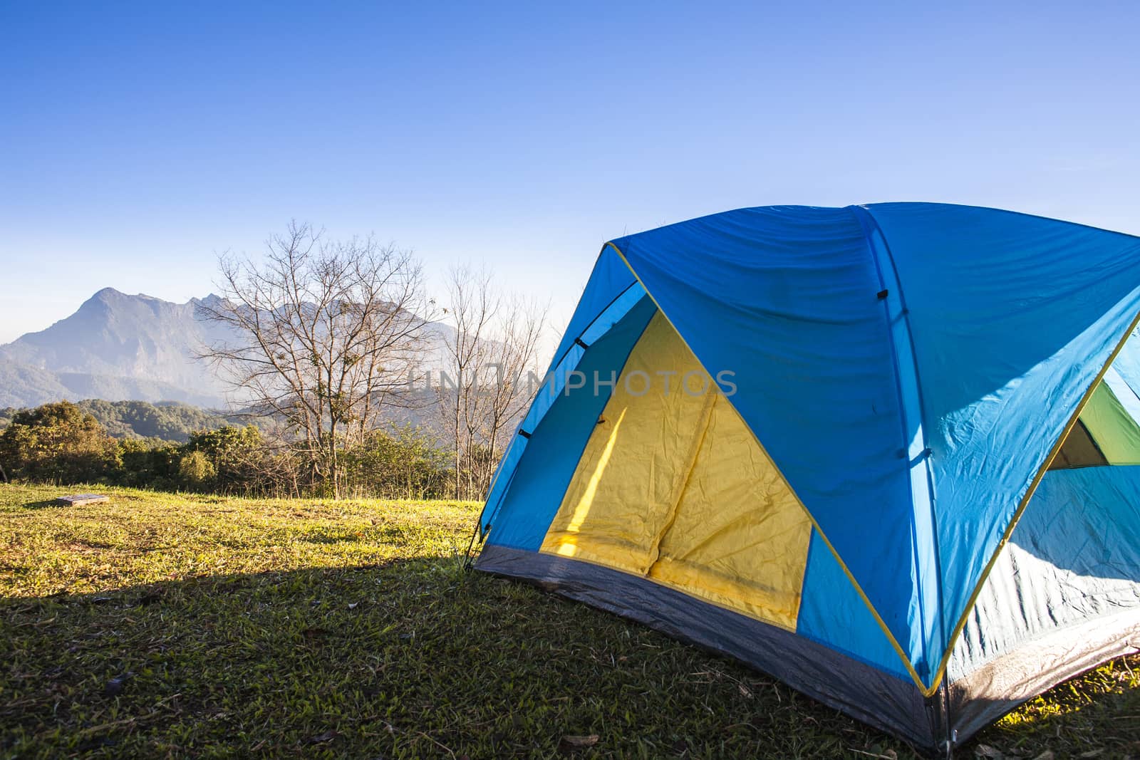 Winter Viewpoint on mountain northern Chiang Mai ,Thailand