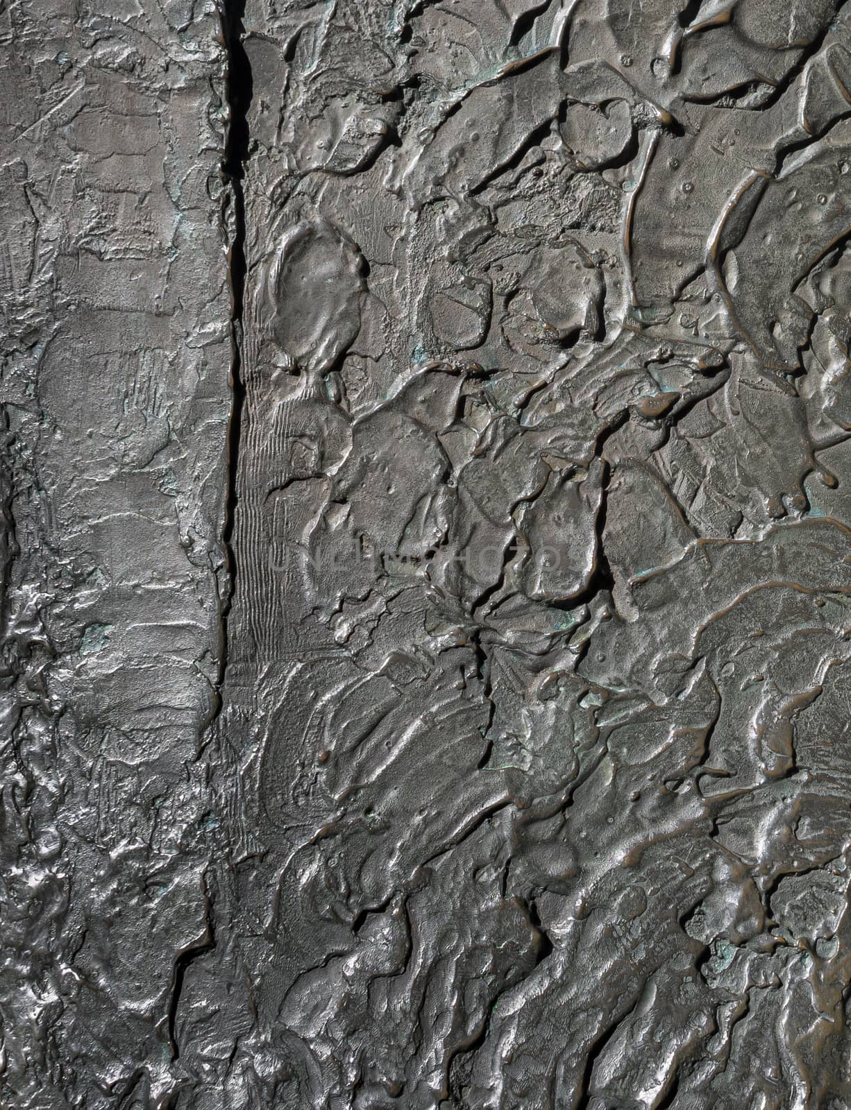Bronze surface. Rough cast of bronze as background or backdrop.