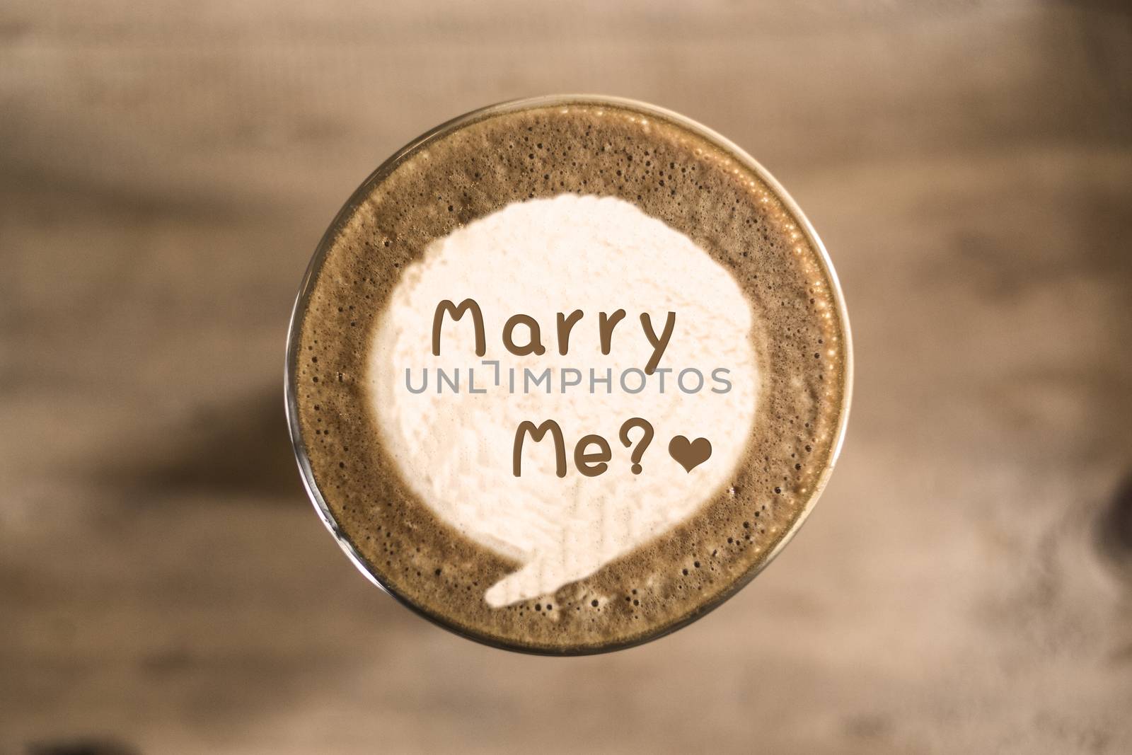 Marry me on Coffee latte art concept by 2nix