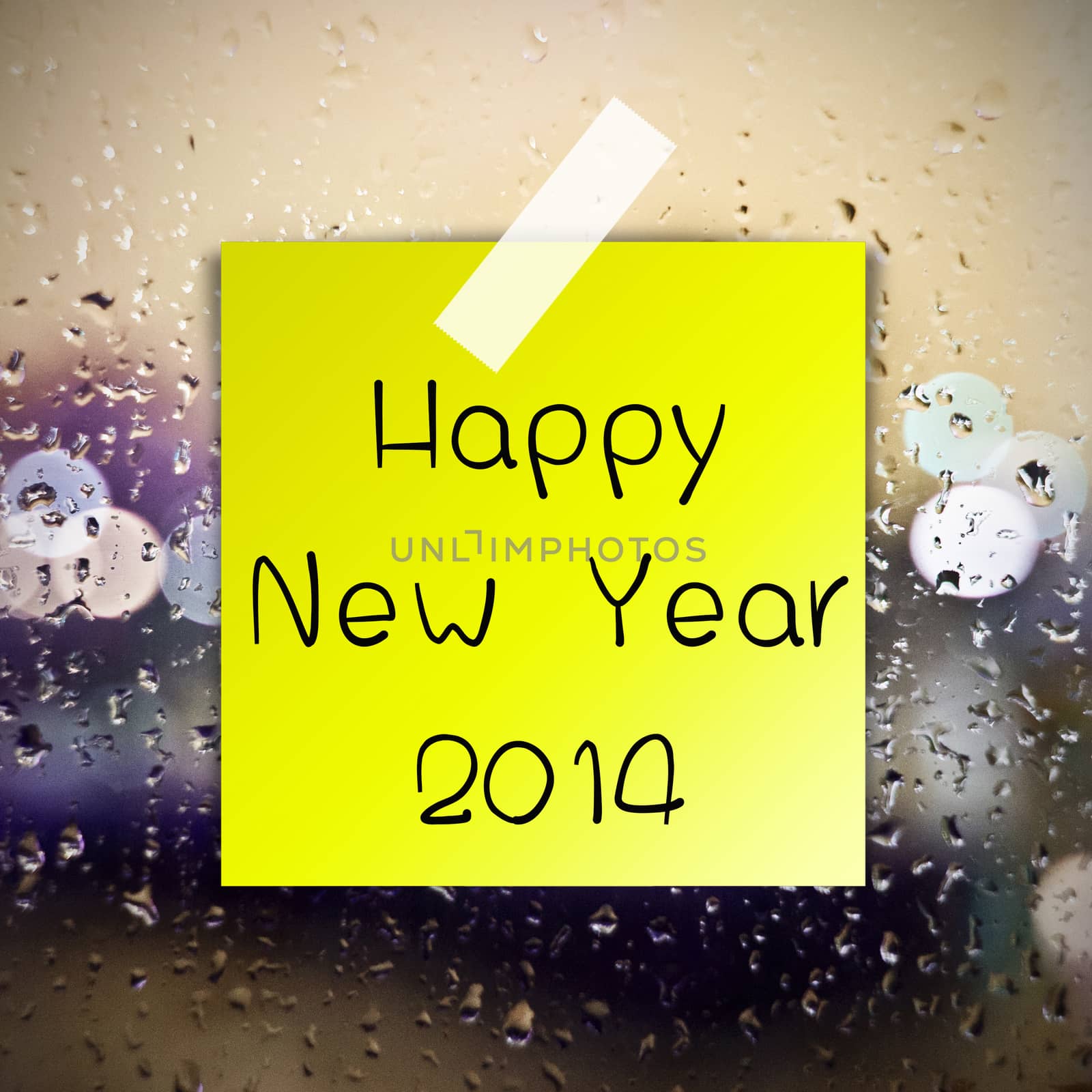 Happy New Year with water drops background with copy space by 2nix