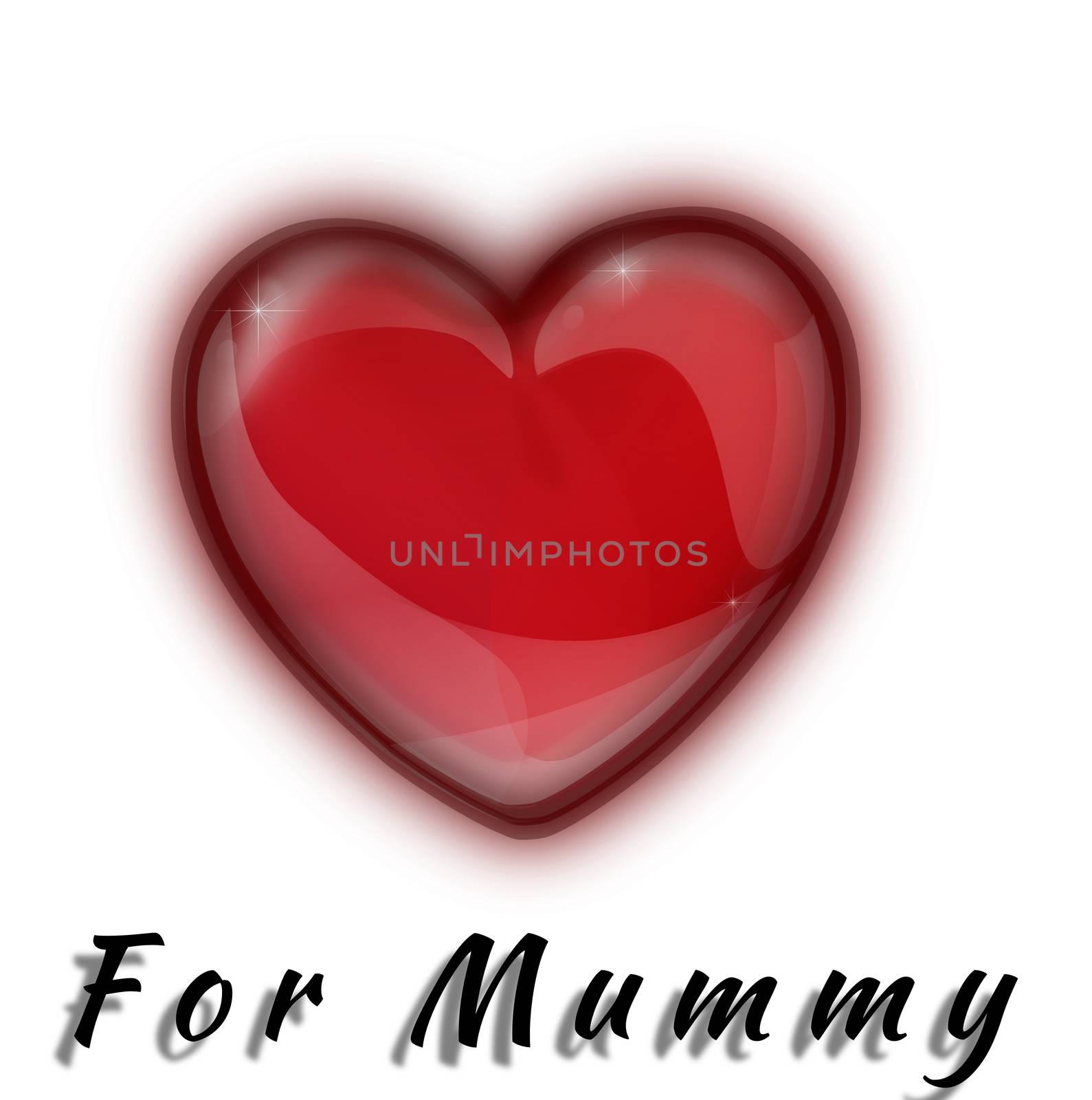 Heart for a Mother's Day on a white background with inscription "For mummy"