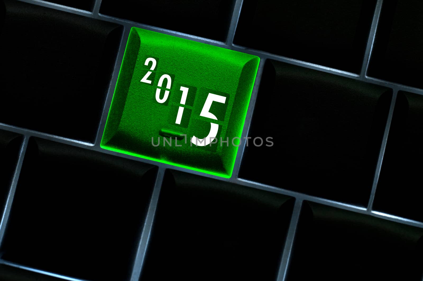 New year countdown 2015 Concept with back lit keyboard