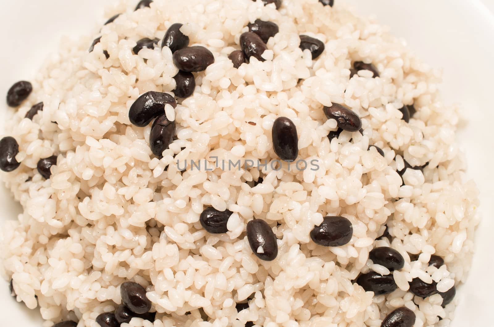 Vietnamese Glutinous rice and black beans closeup shot