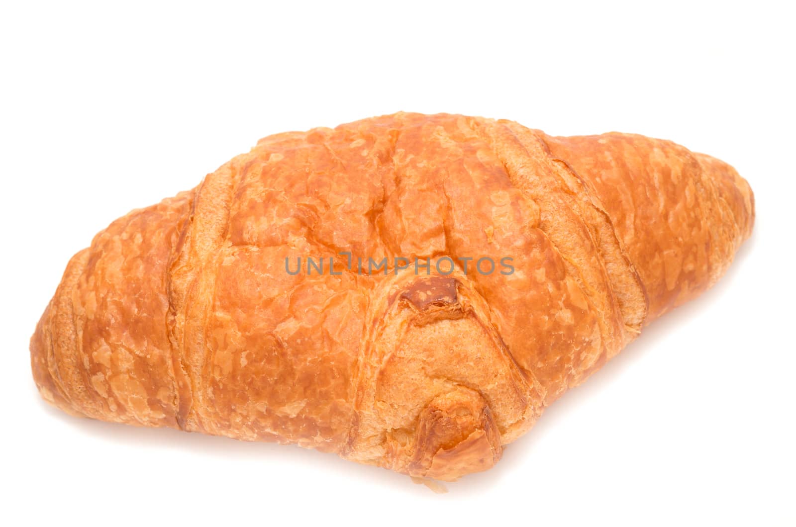 French croissant on white background