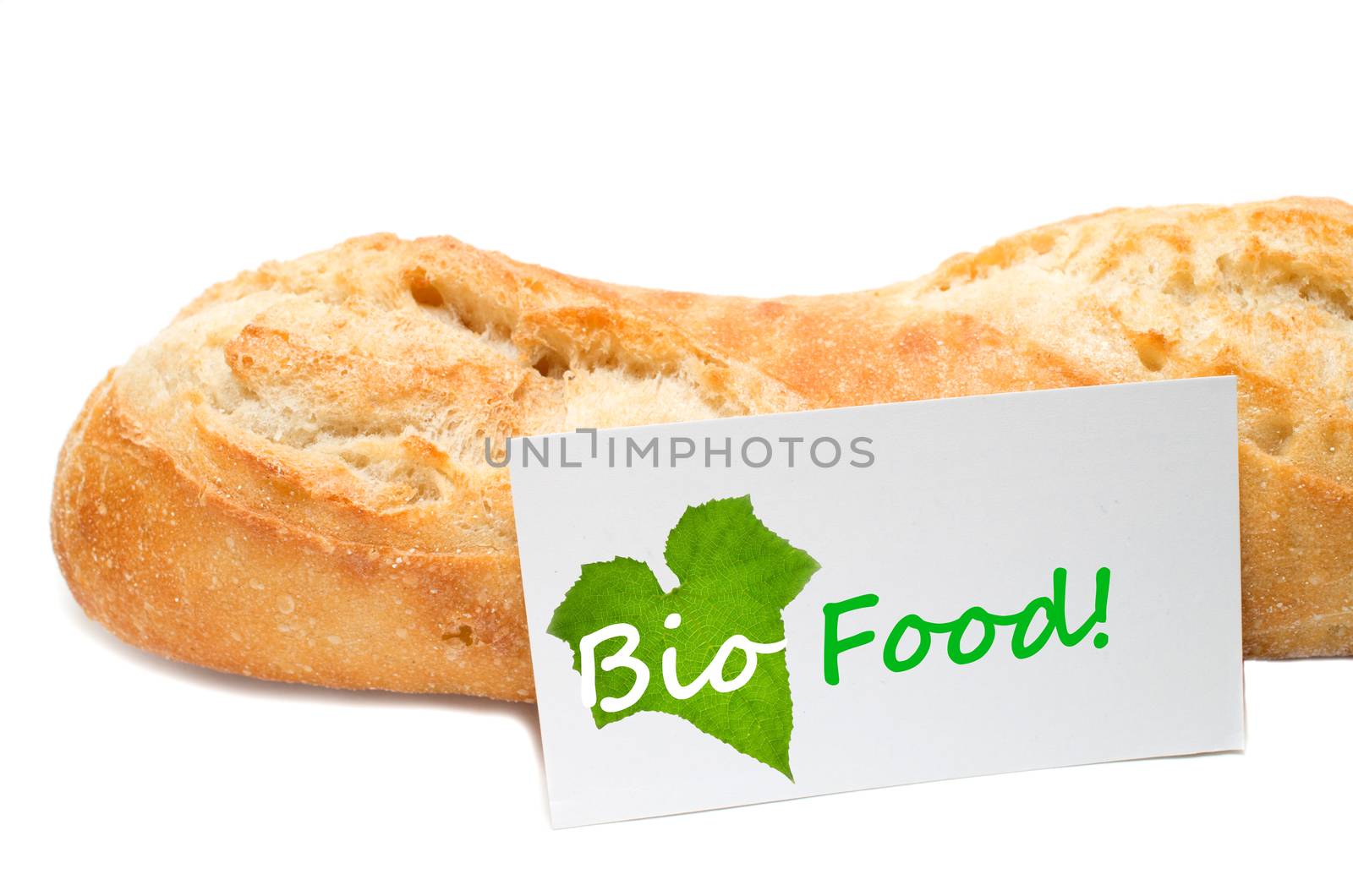 Bio Food concept from a bakery on white background