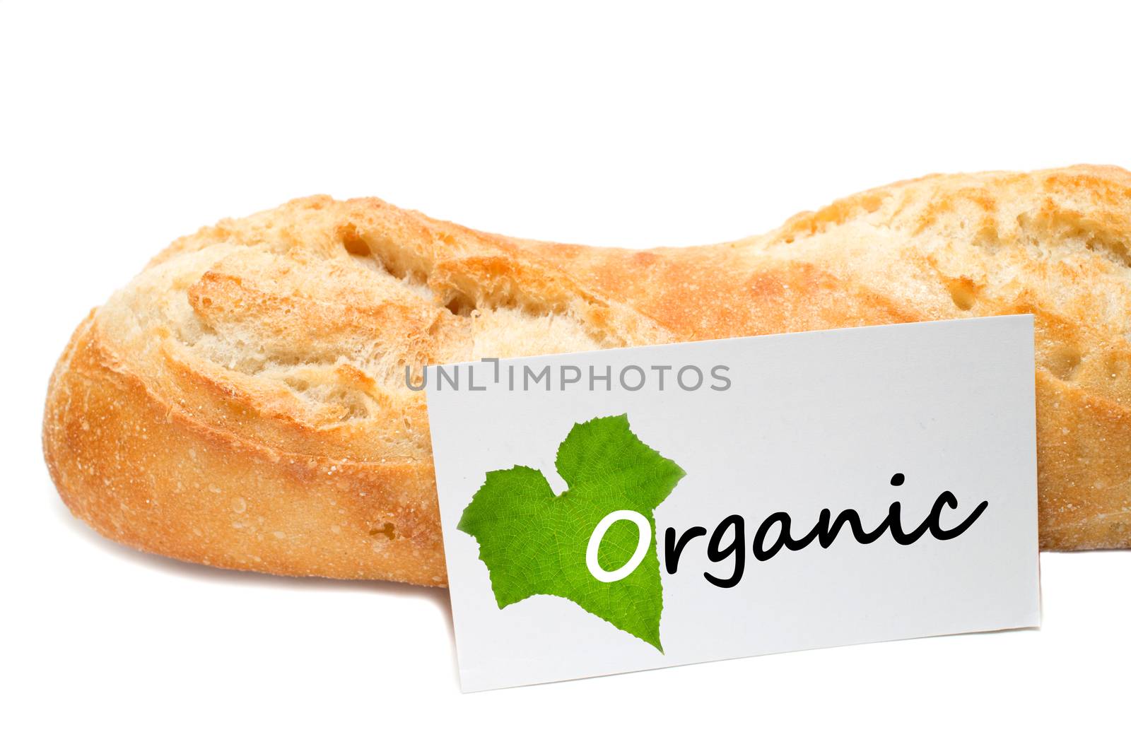 Organic  concept from a bakery on white background