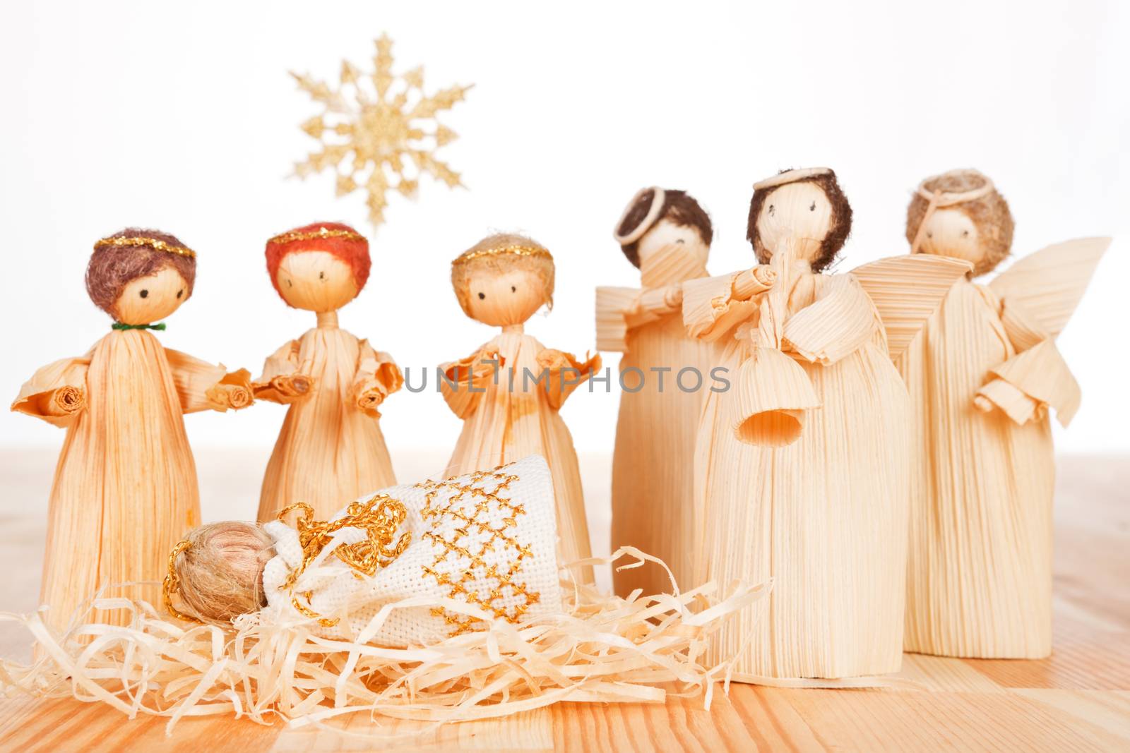 Christmas crib. Light wooden concept. by eskymaks