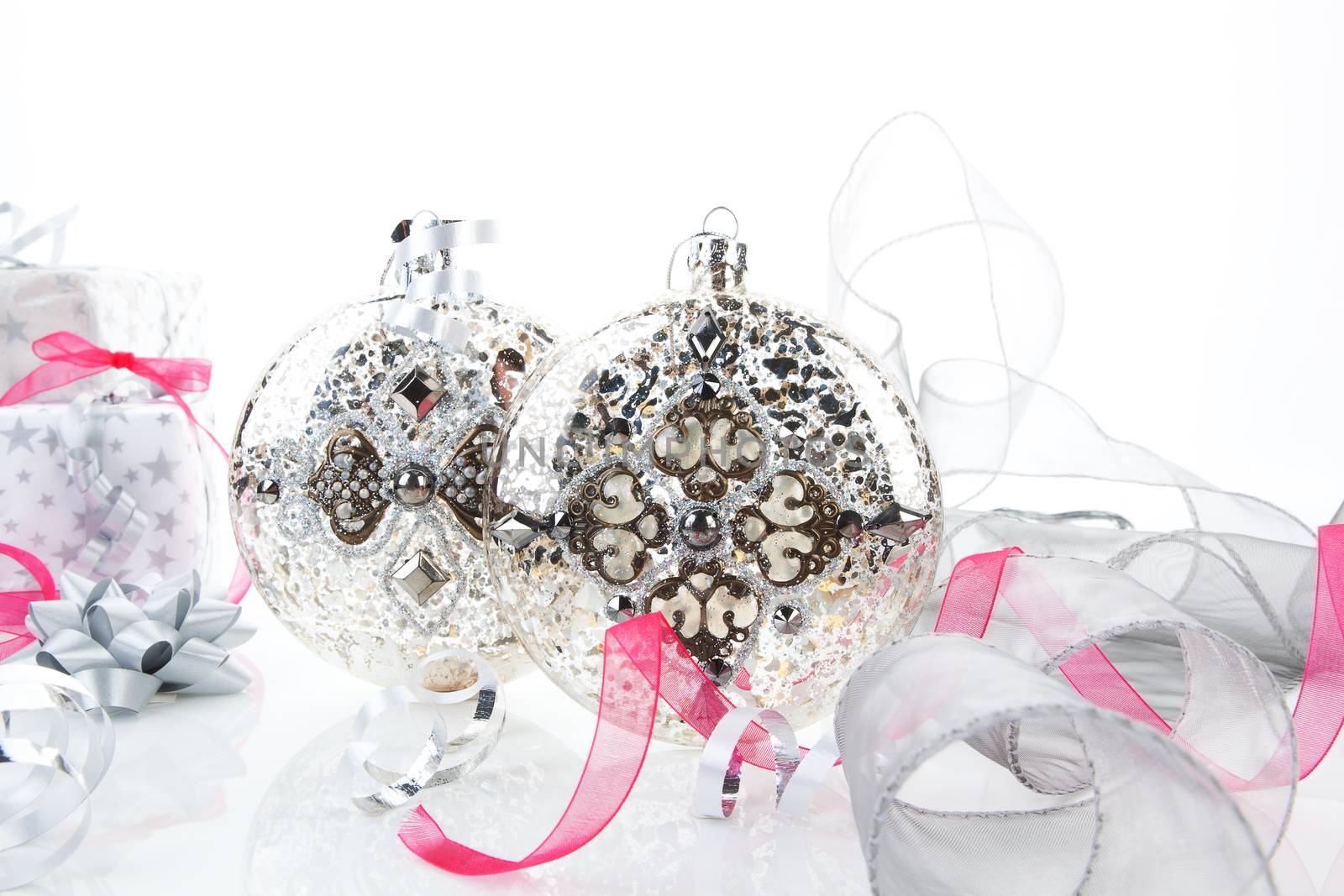 Luxurious silver christmas still life. by eskymaks