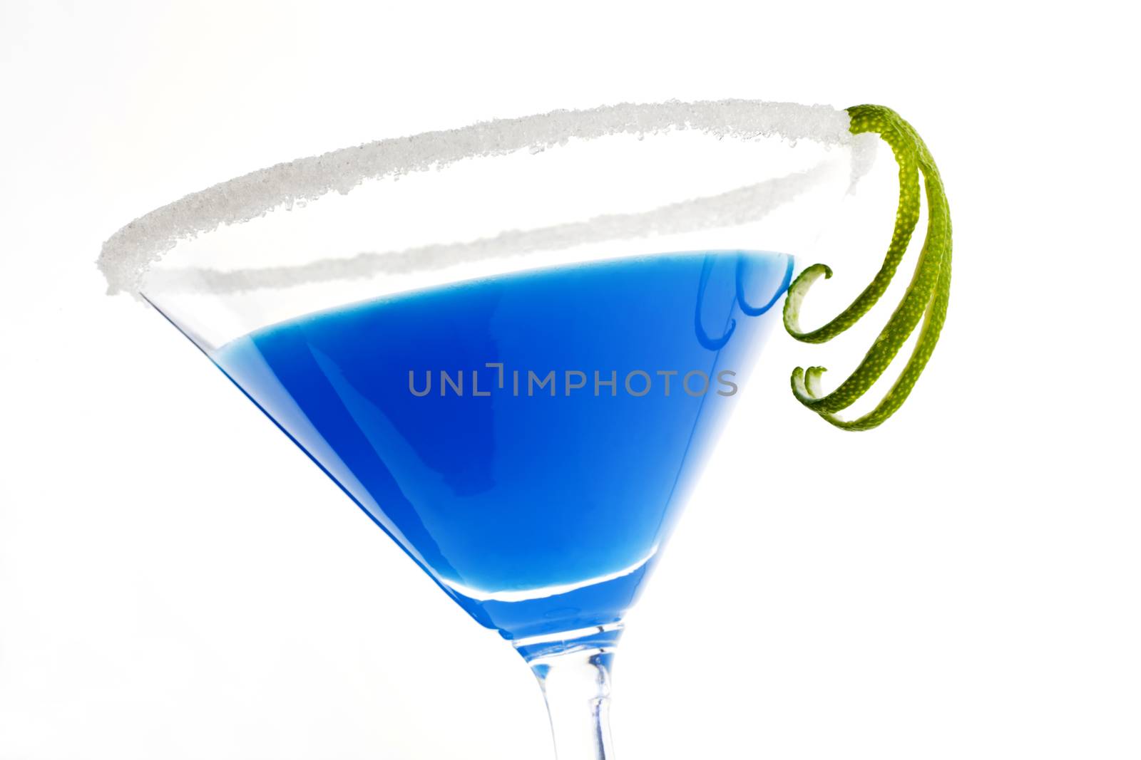 Luxurious creamy blue cocktail isolated on white. by eskymaks