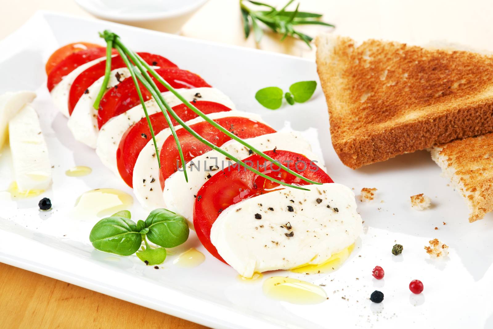 Caprese salad. Traditional italian food. Tomato and mozzarella. 