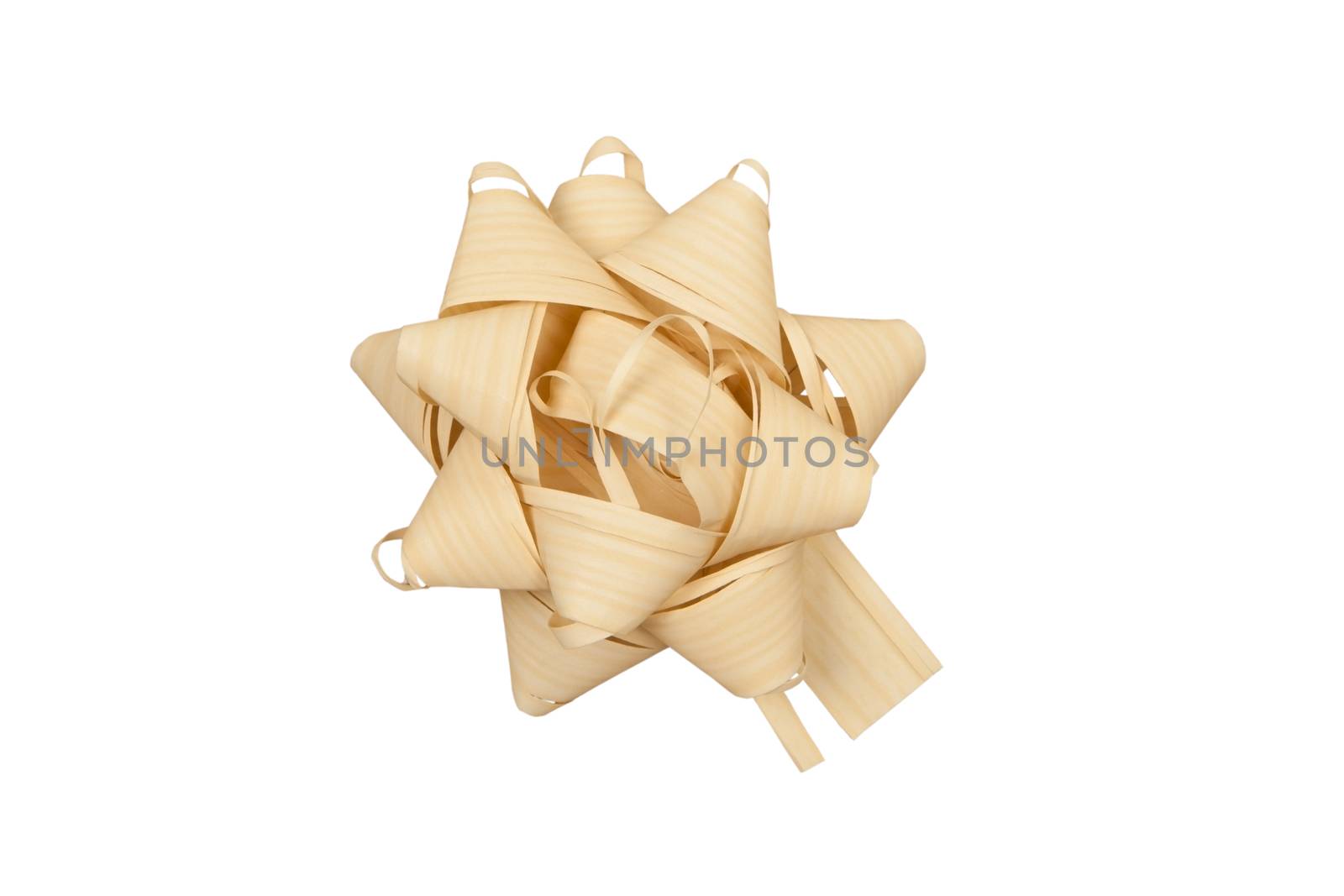 Ecology concept. Yellow staw ribbon isolated on white background.