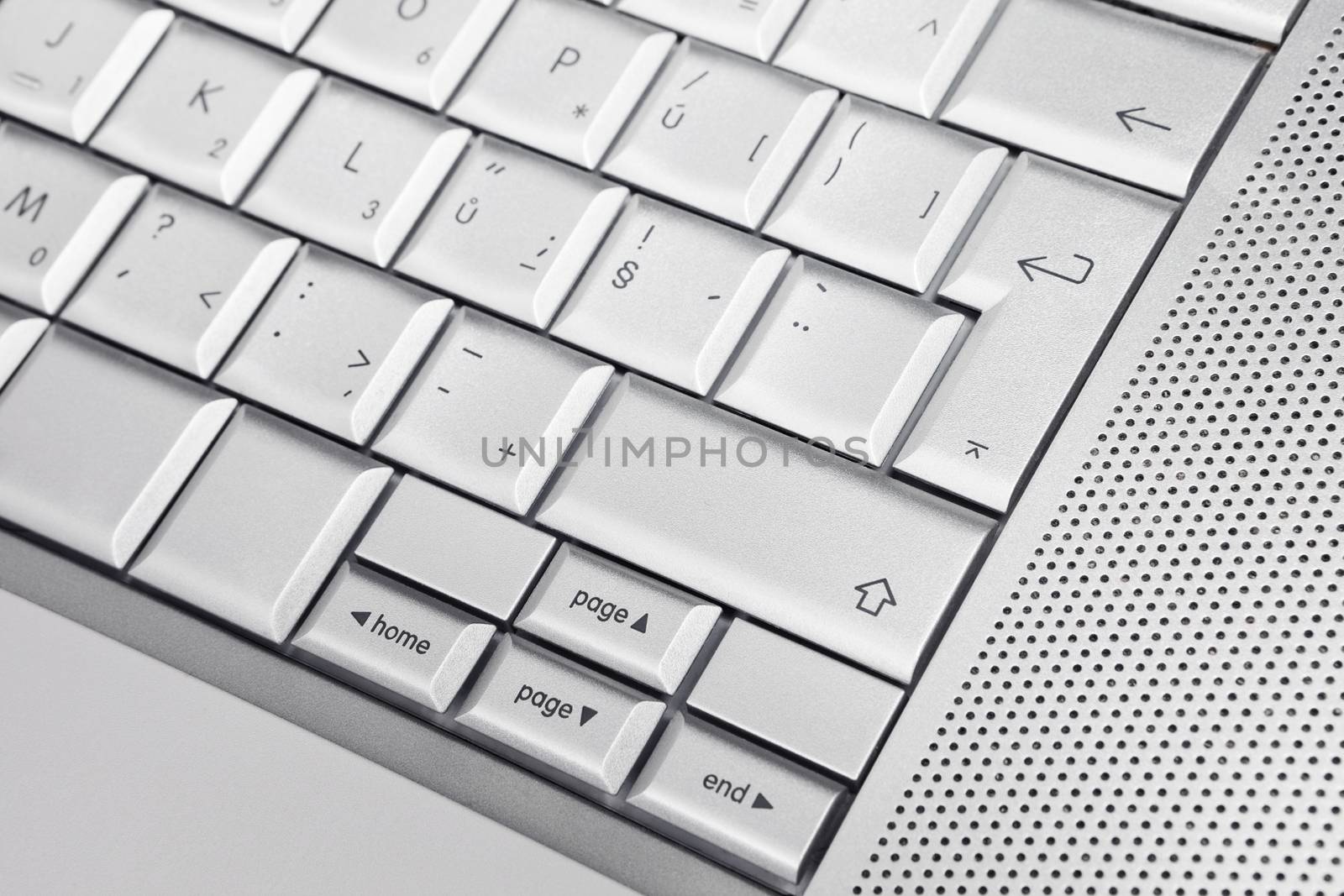 Silver keyboard detail background. Office concept.