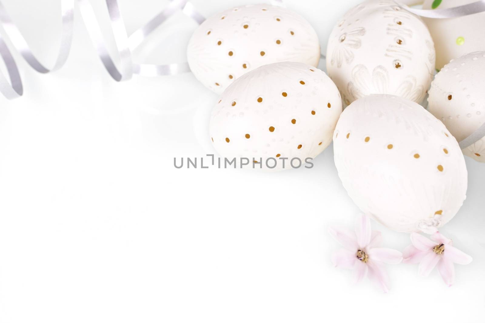 Easter egg background with copy space for your text. Eggs isolated with clipping path.