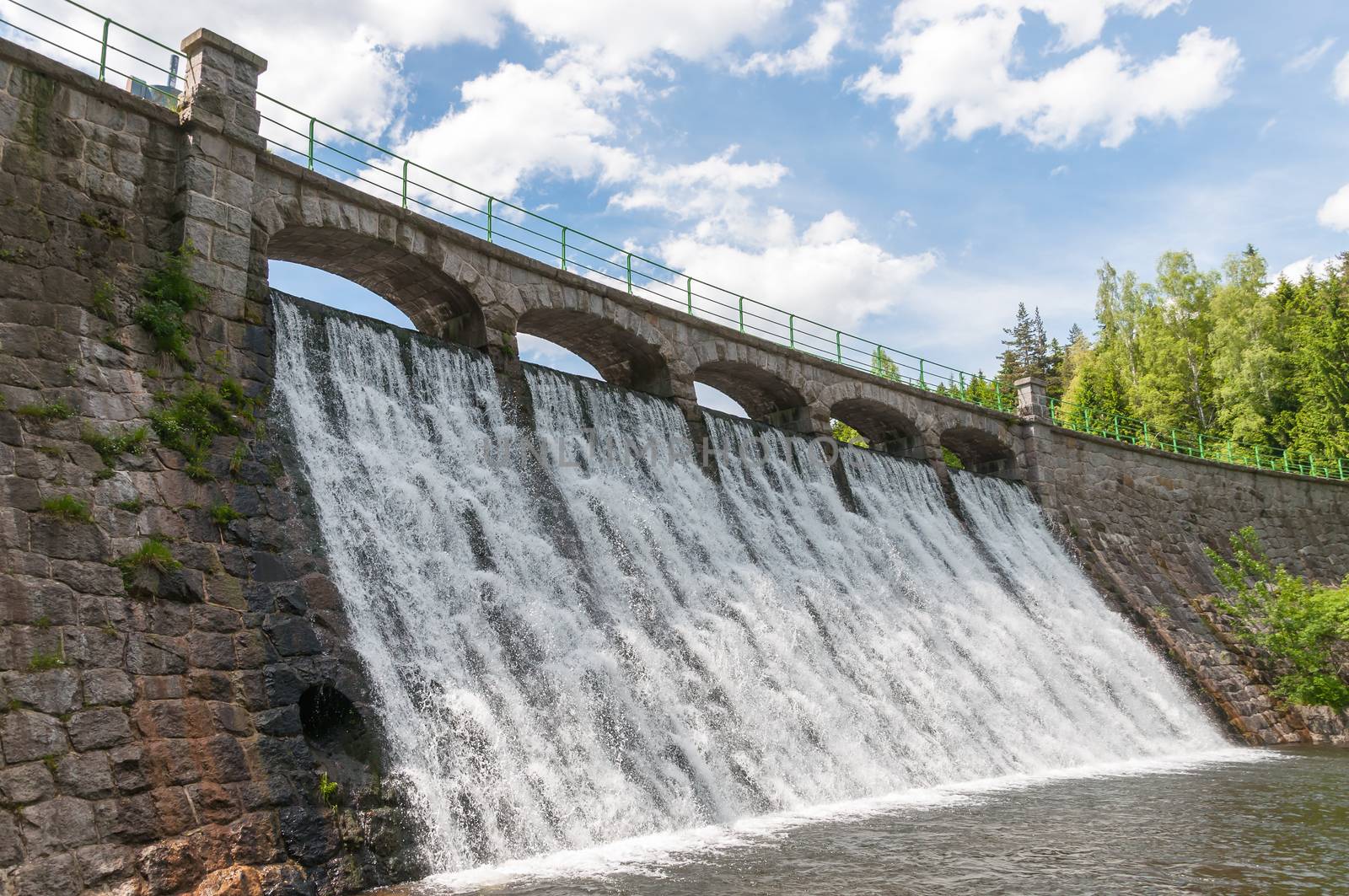 Dam on the Lomnica River in Karpacz, Poland