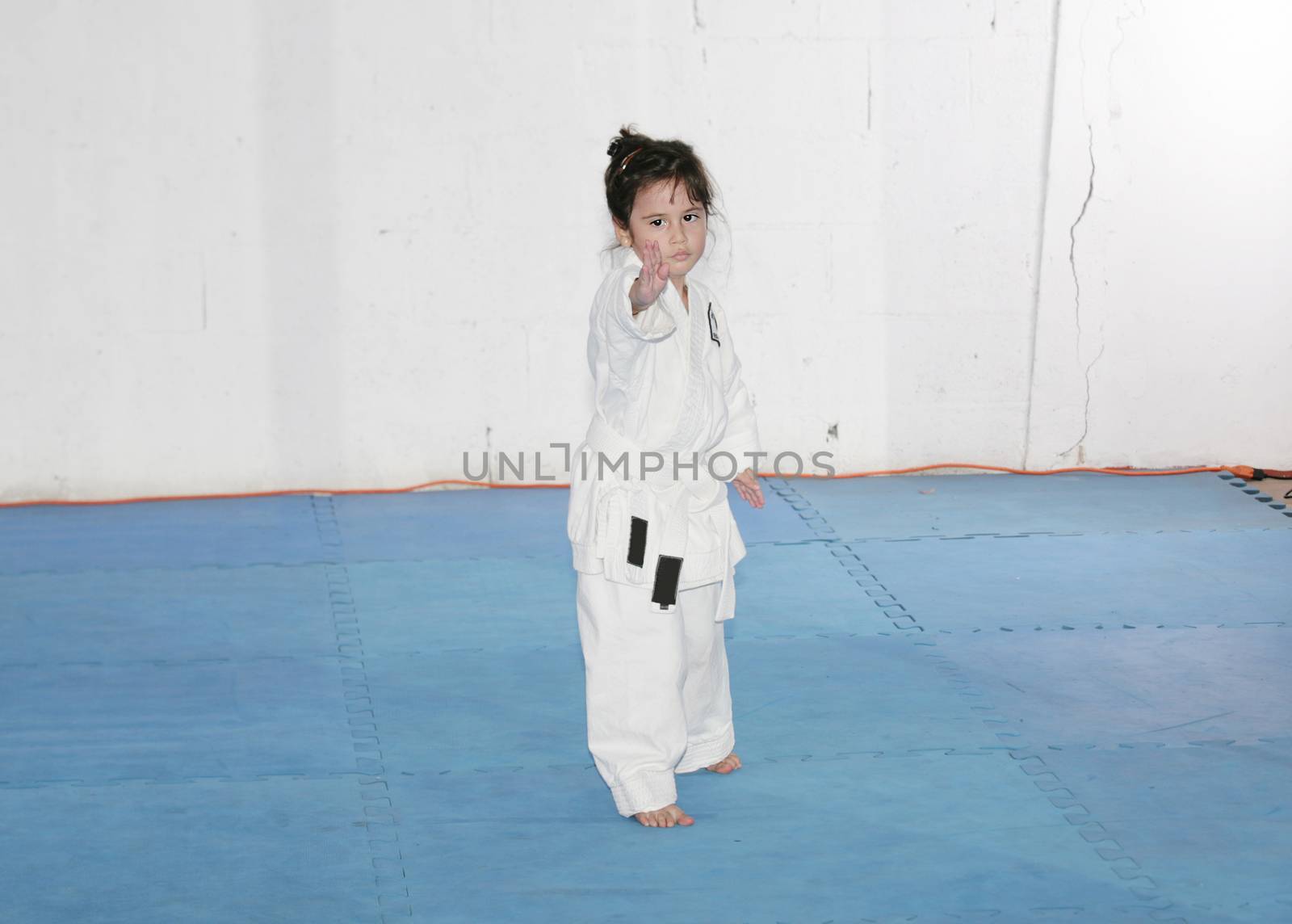 Little girl practice karate