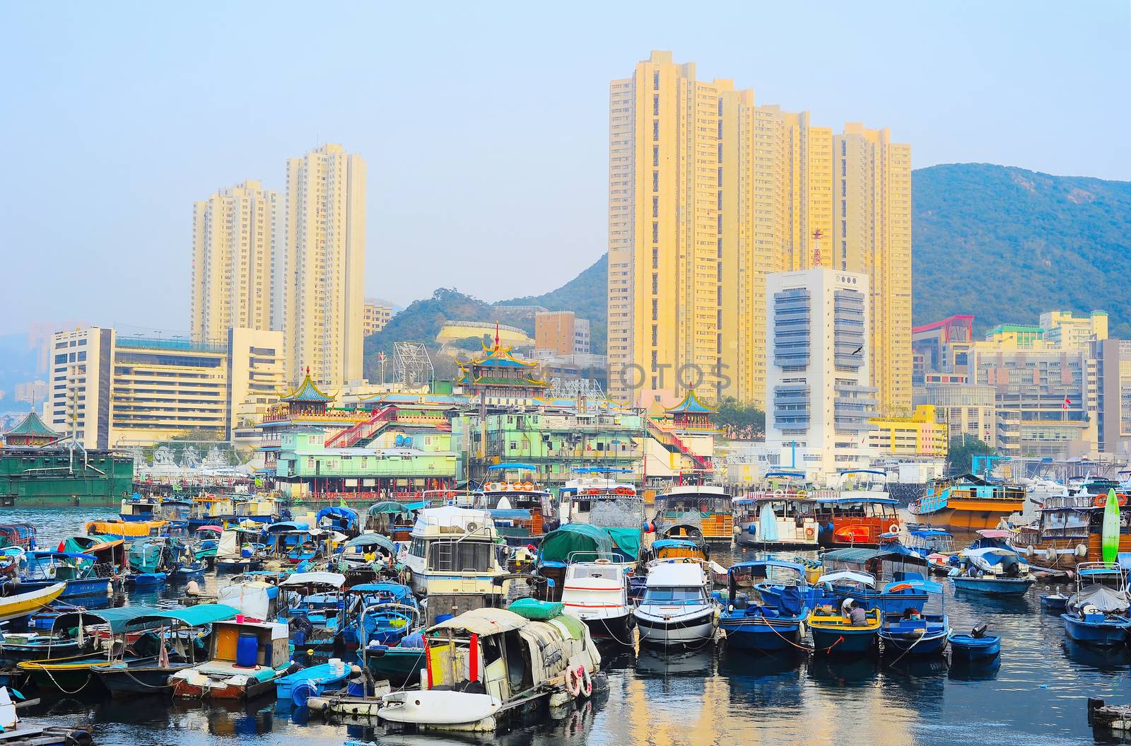 Aberdeen, famous floating village in Hong Kong