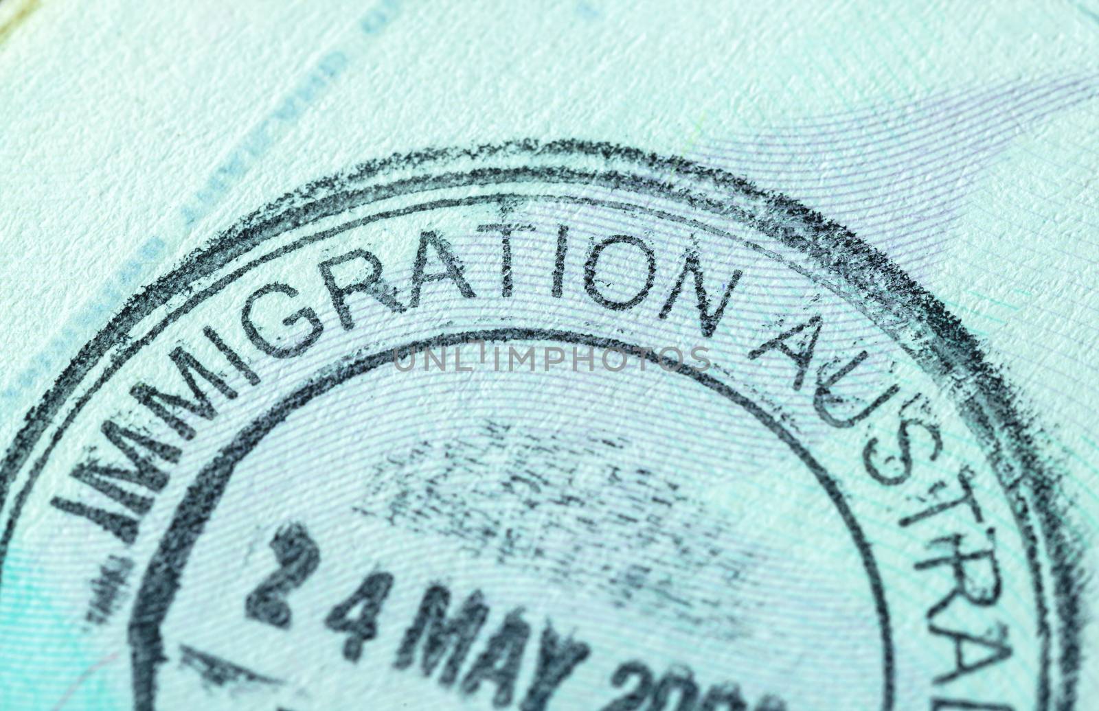 Passport stamp for travel concept background