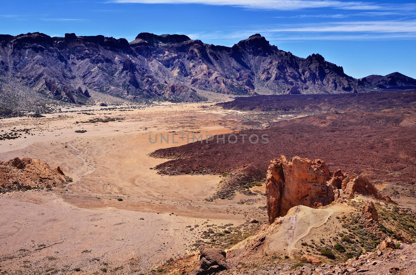 Volcanic landscape of Teide National Park. Tenerife, Canary Islands