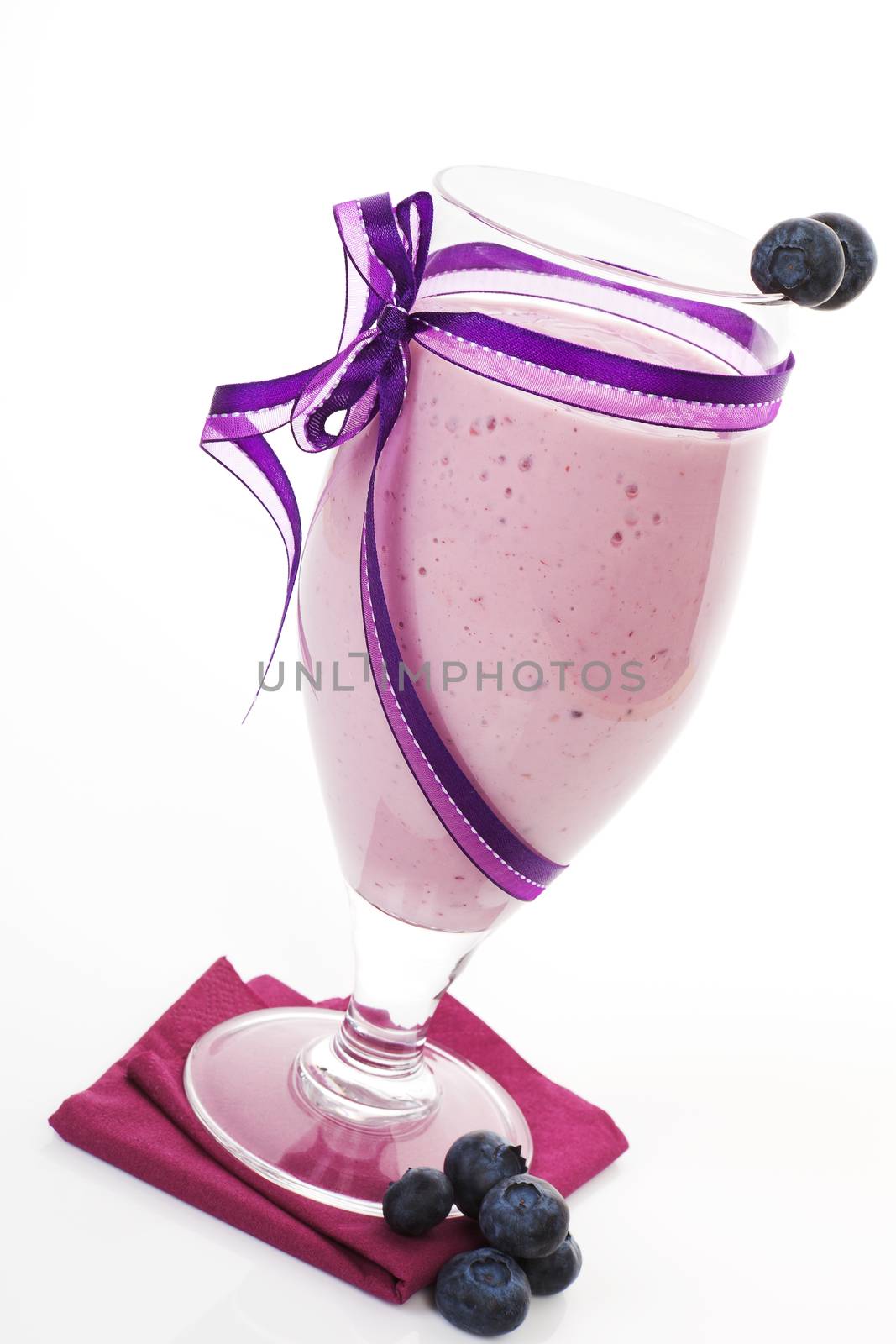 Delicious blueberry shake. Culinary summer fruit cocktail.