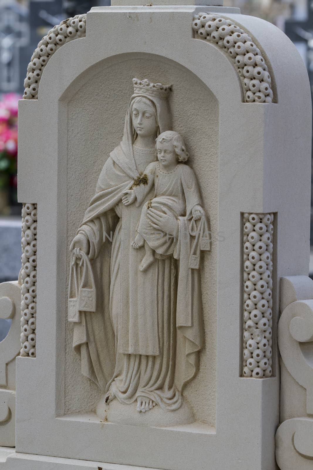 old cemetery with graves in Spanish holy place