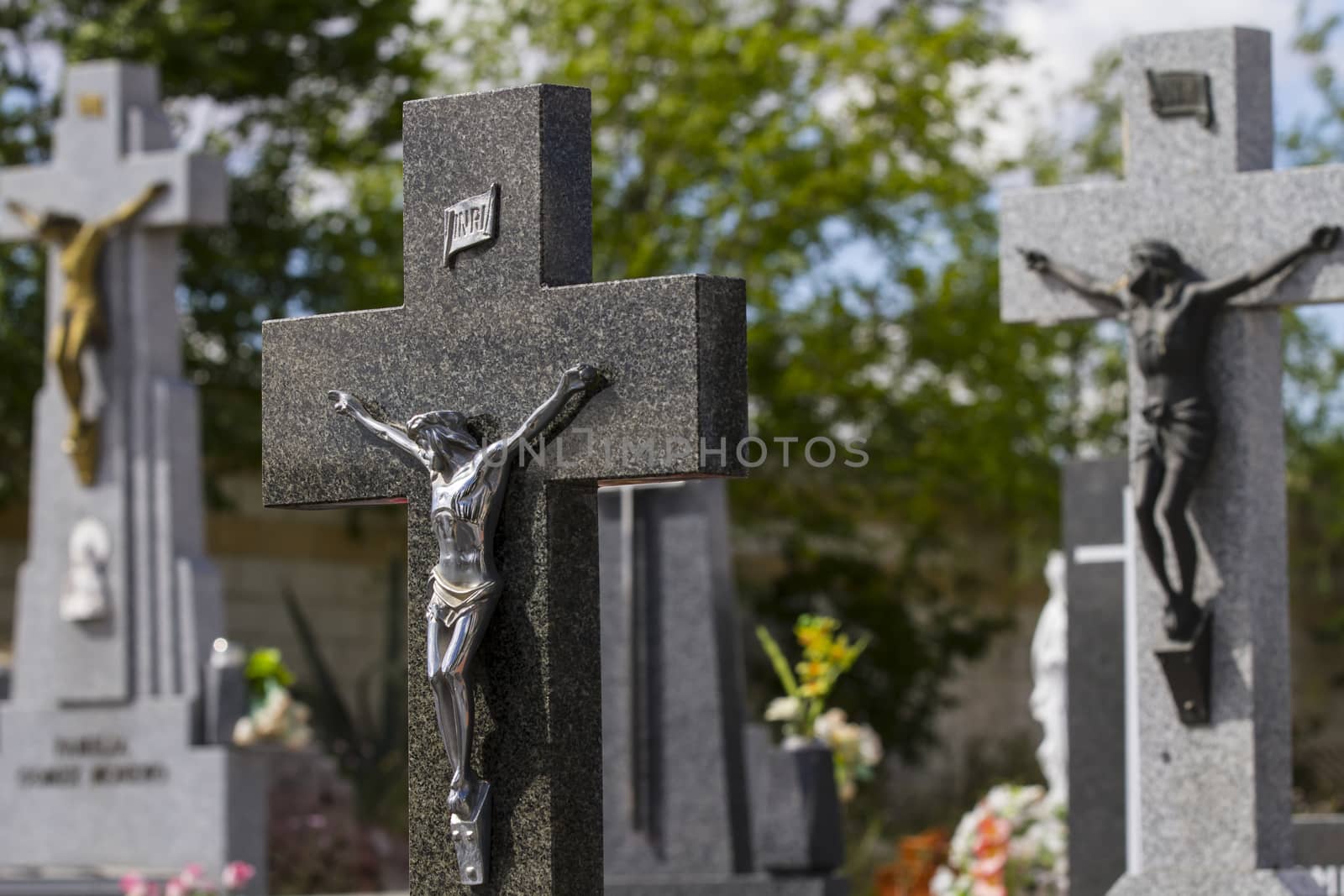 Cemetery detail with stone sculpture by FernandoCortes