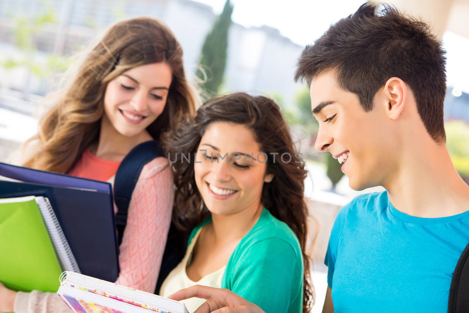 Young group of students in campus