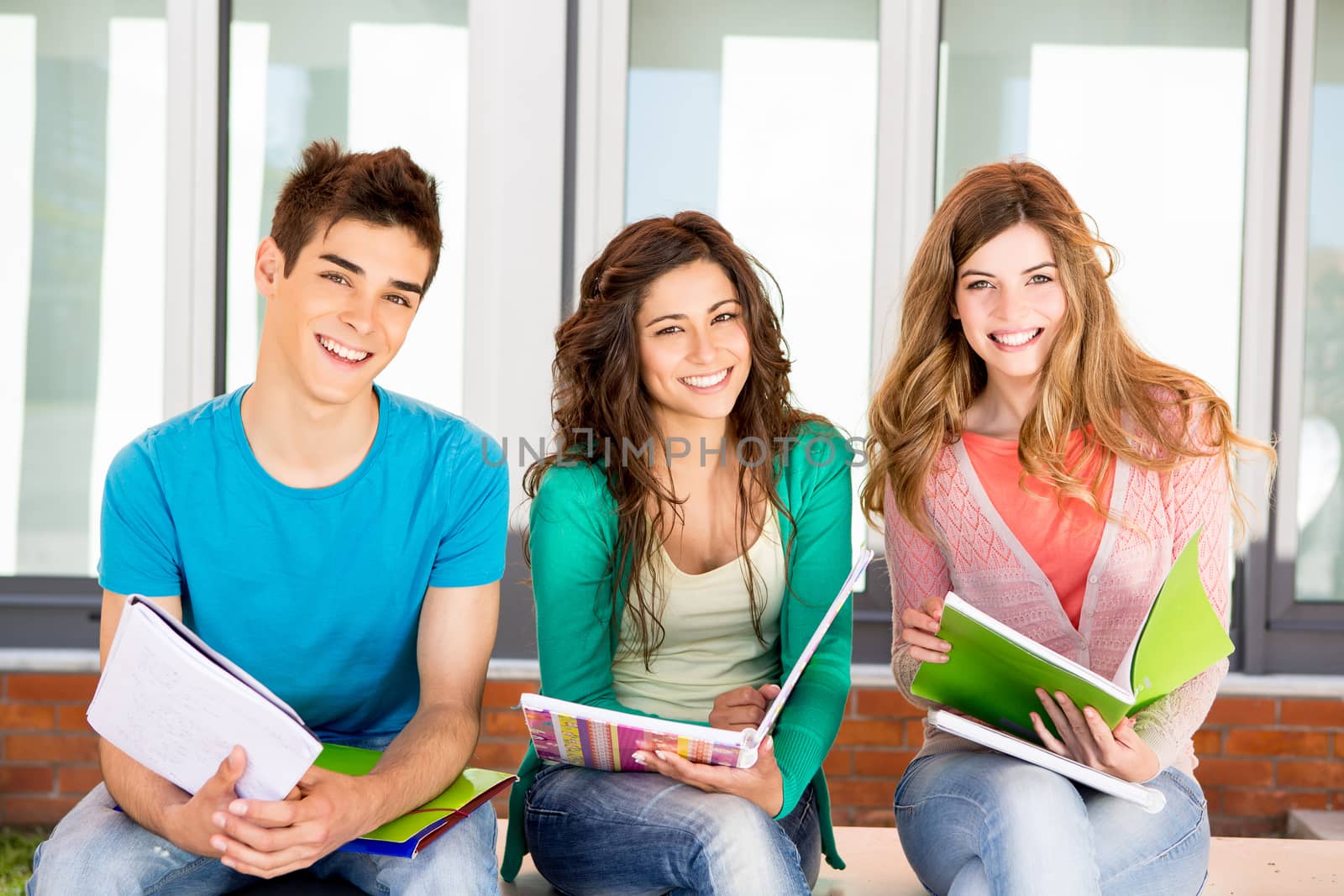 Young group of students in campus