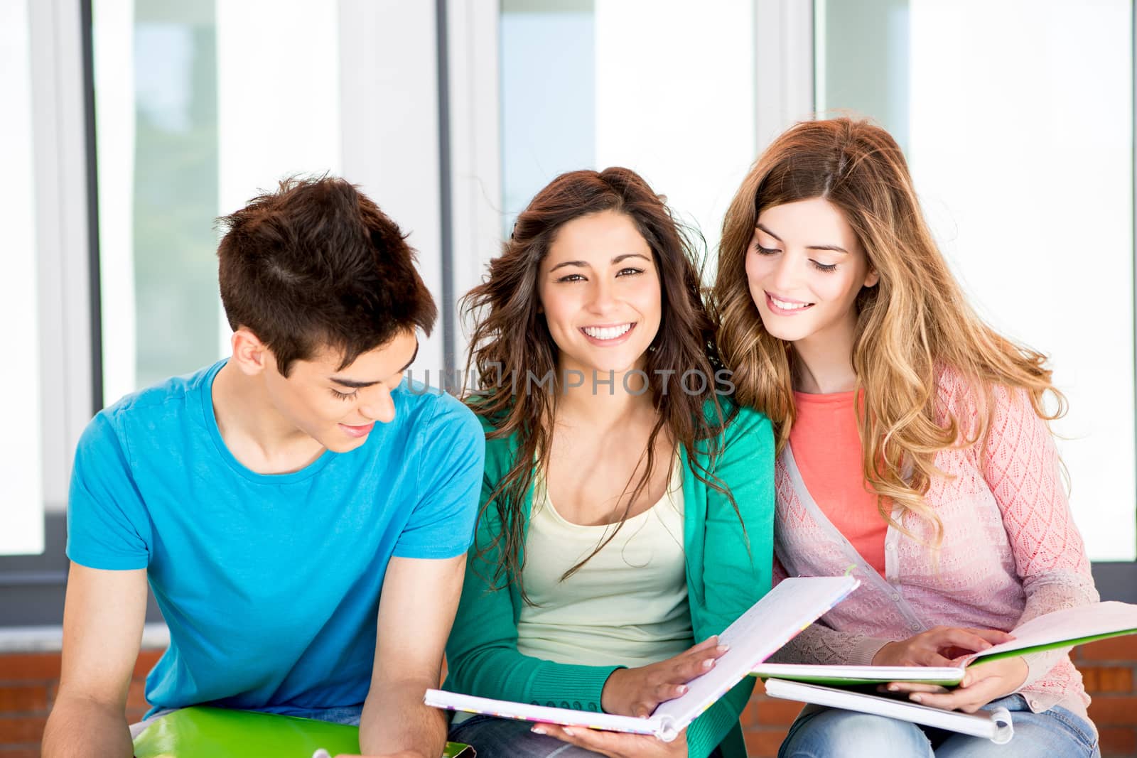 Young group of students in campus