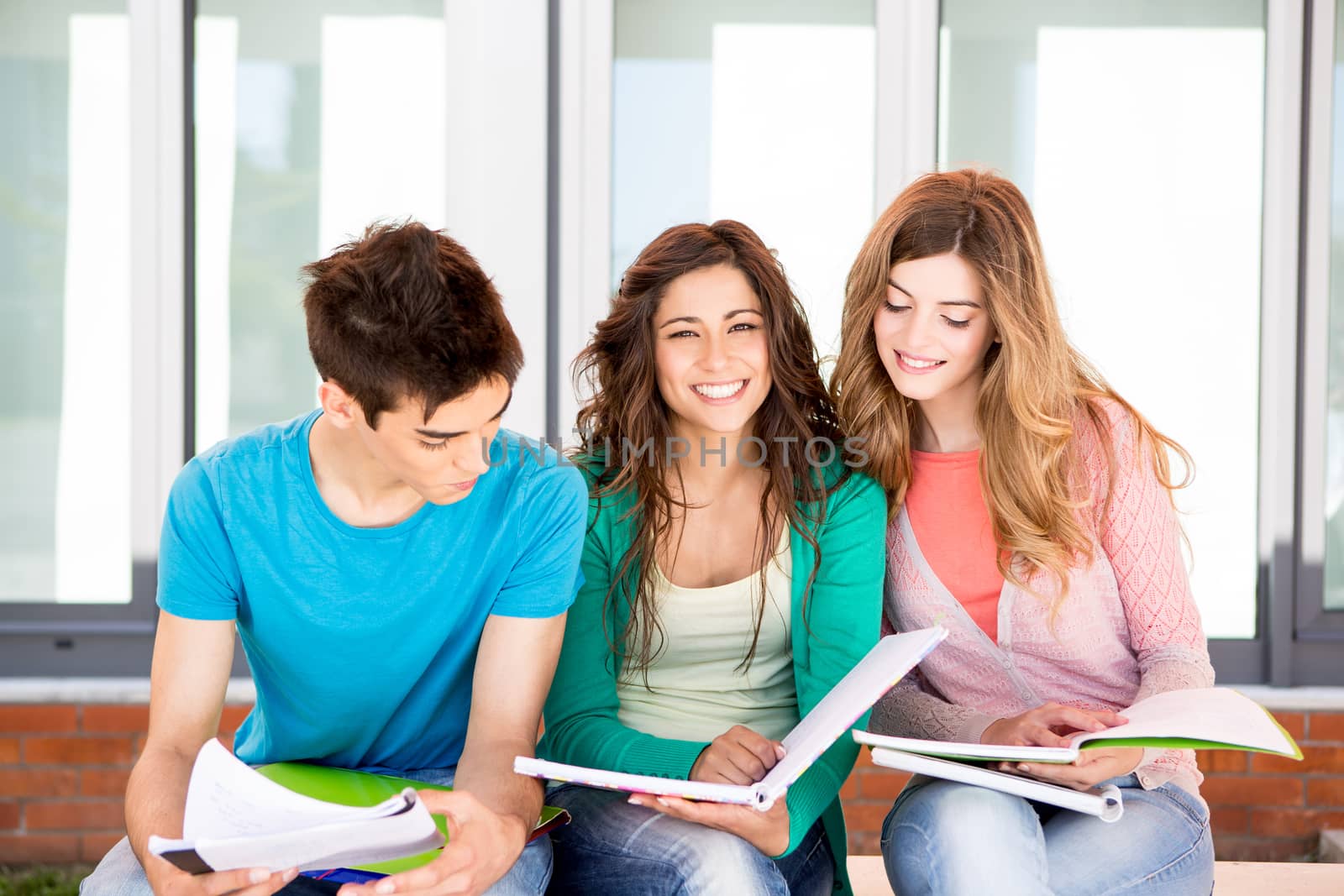 Young group of students in campus