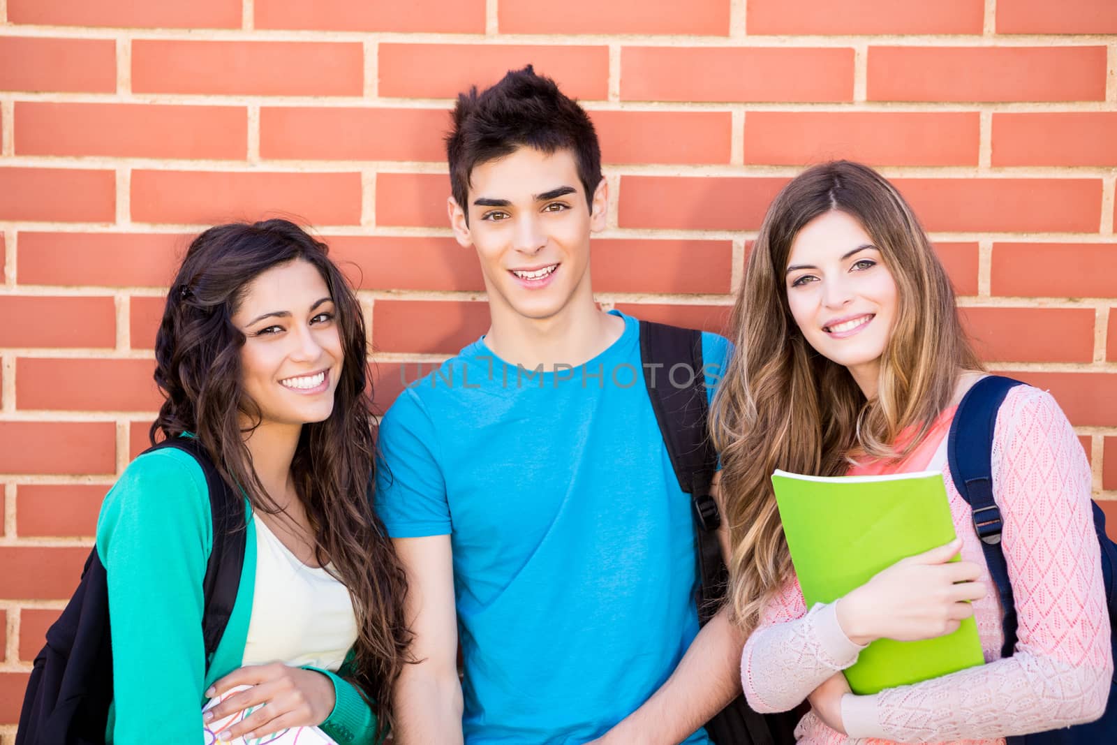 Young group of students in campus