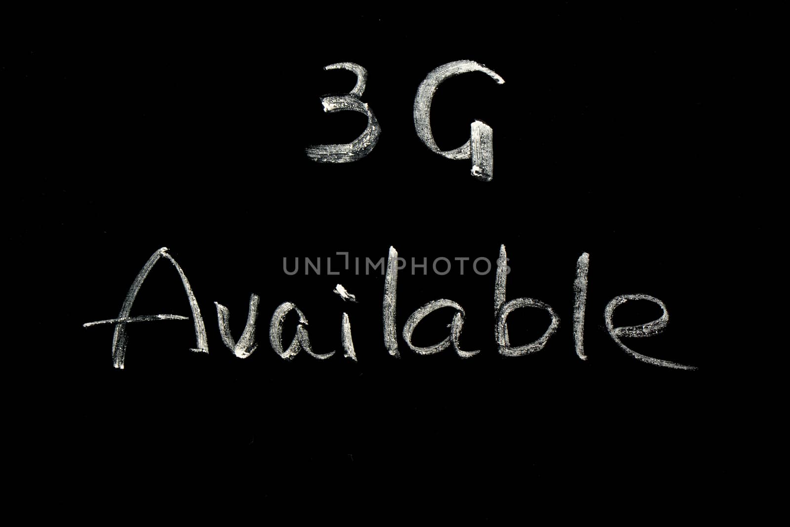 3G Available written with chalk on a blackboard