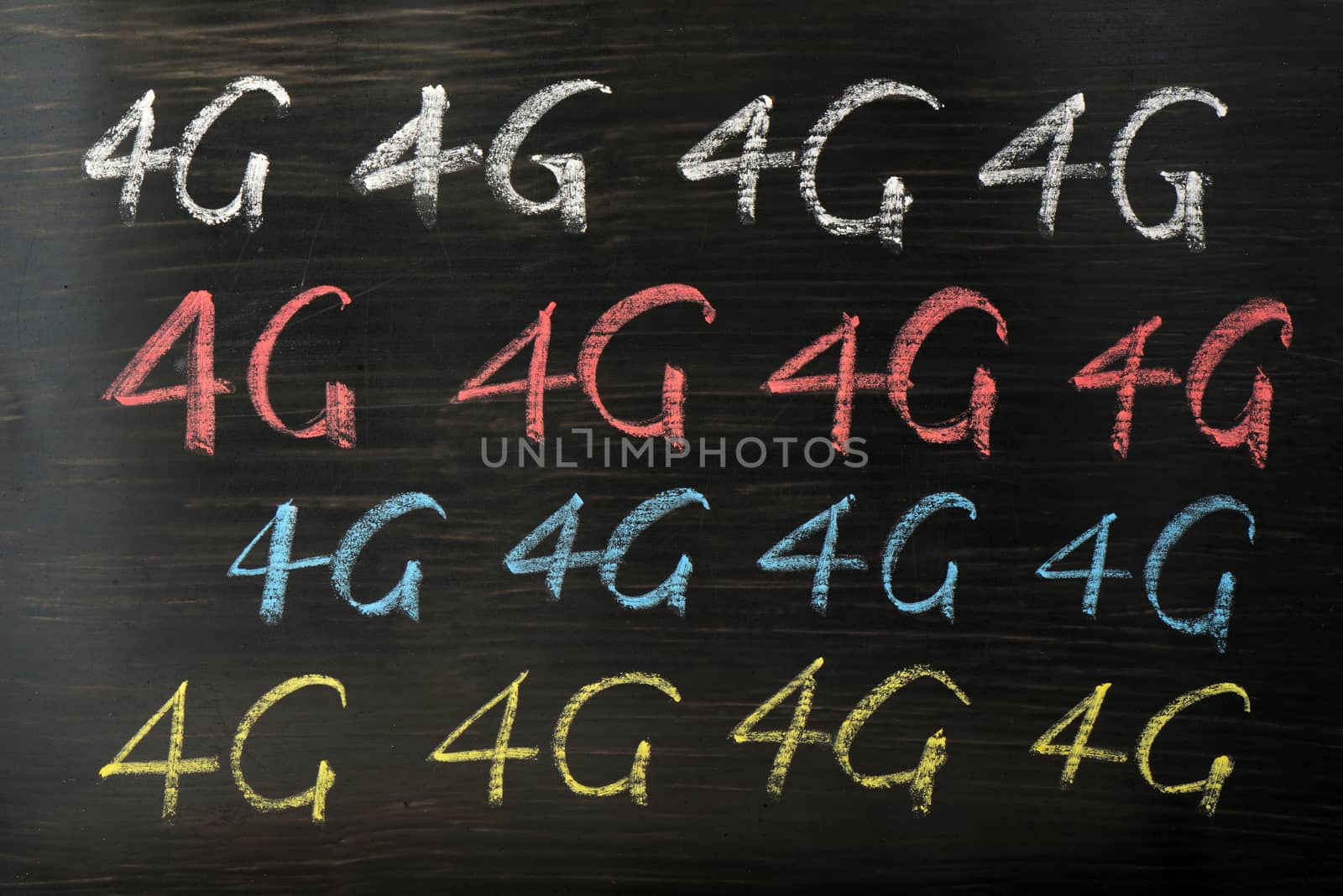 4G written with chalk on a blackboard