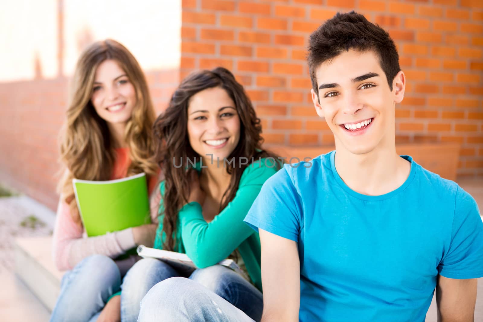 Young group of students in campus