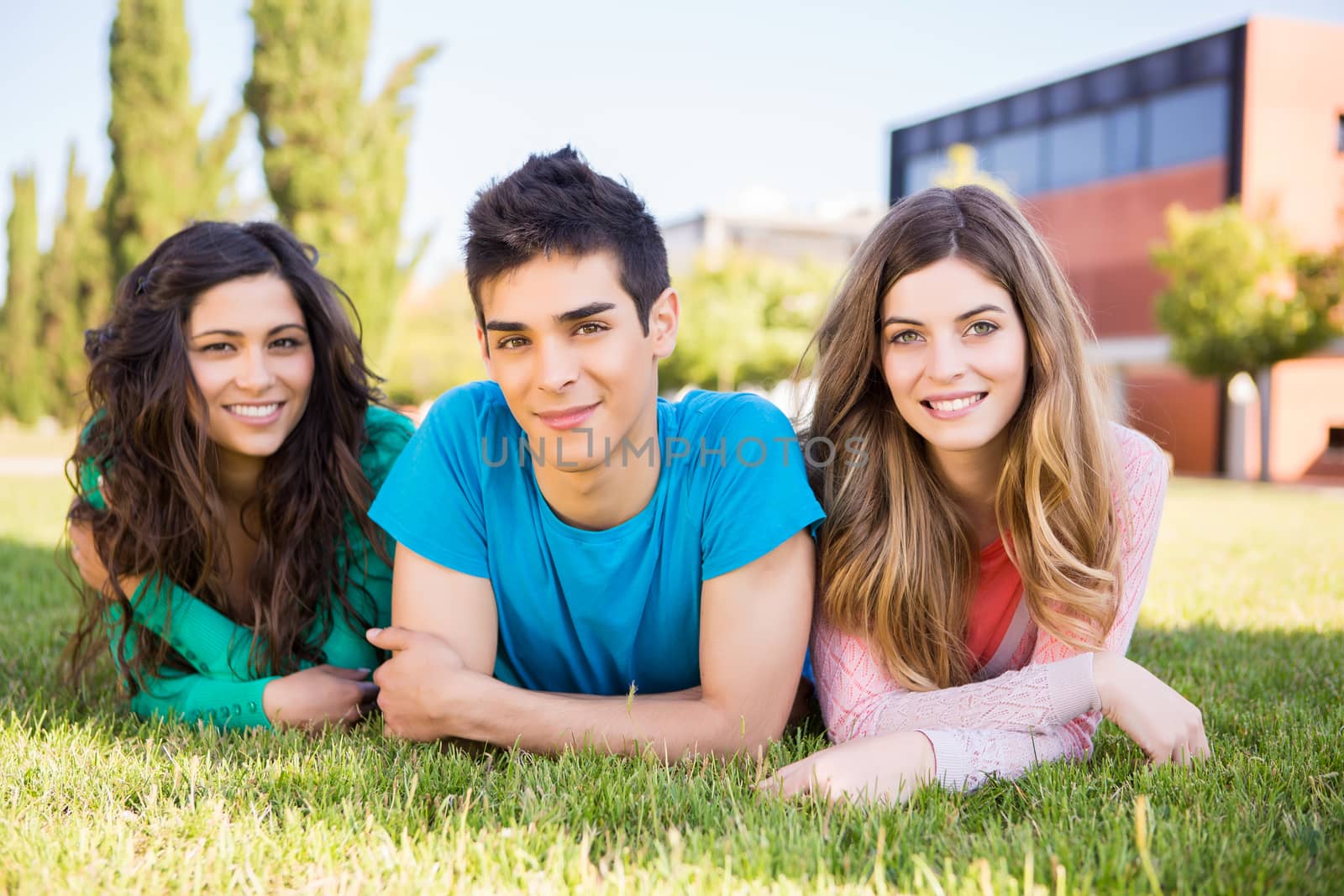 Young group of students in campus