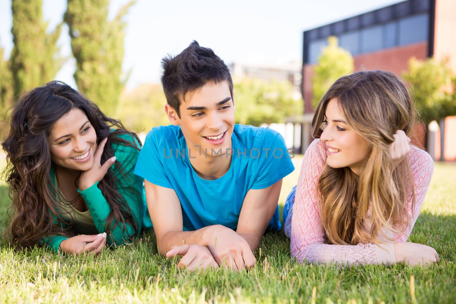 Young group of students in campus