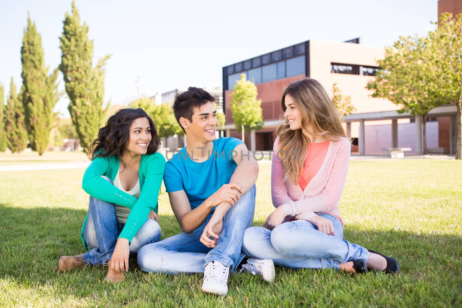 Young group of students in campus by jolopes