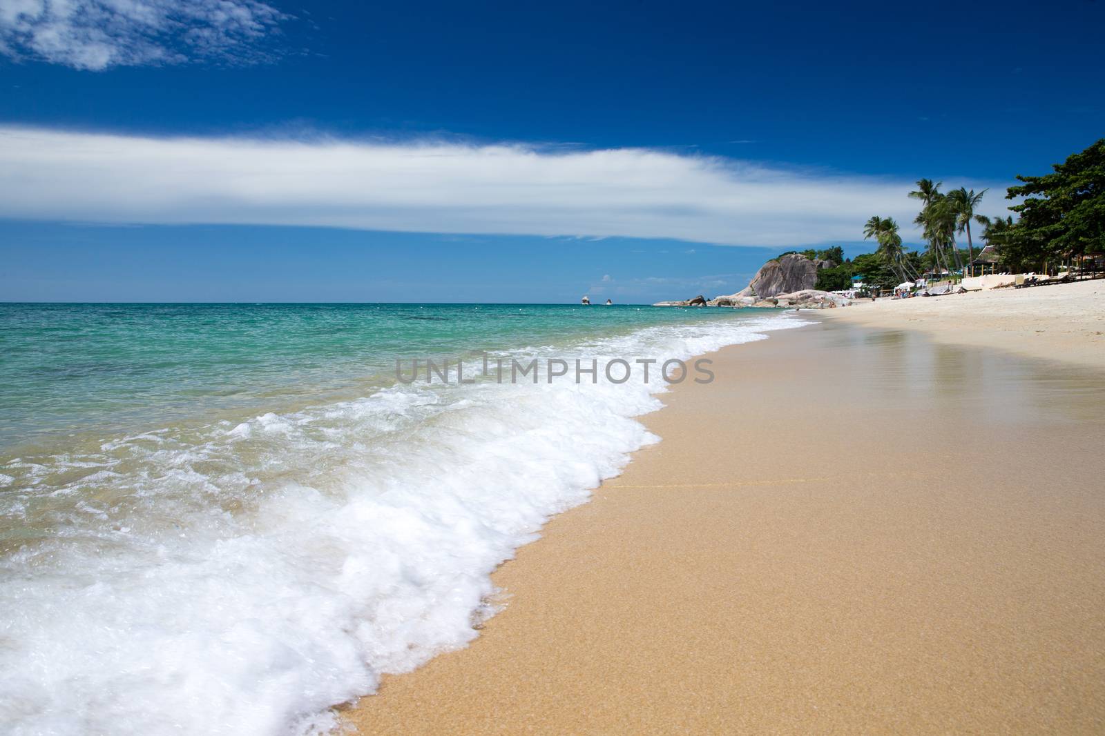 Blue sea and blue sky