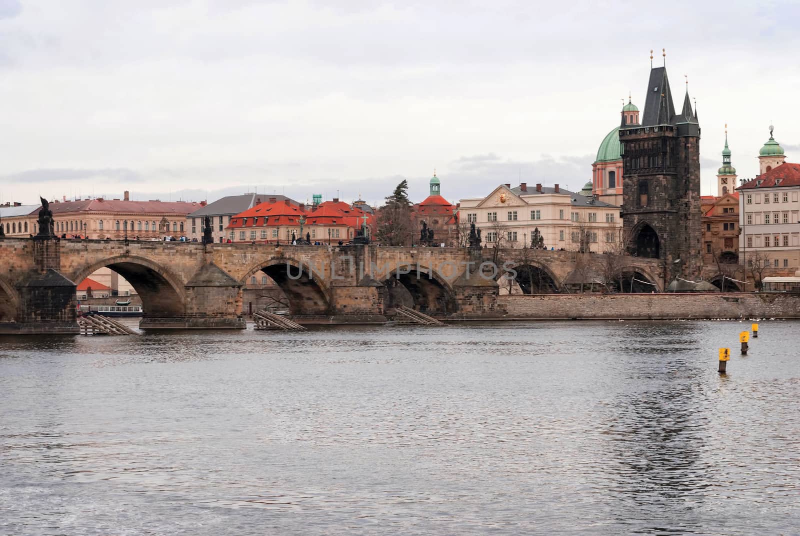 Charles Bridge and the Vltava River, Prague, Czech Republic by Zhukow