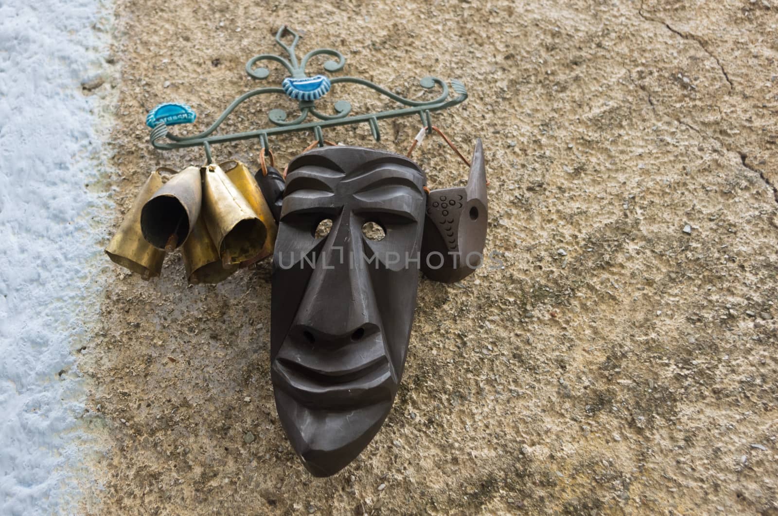 Wooden mask typical of the Sardinian people