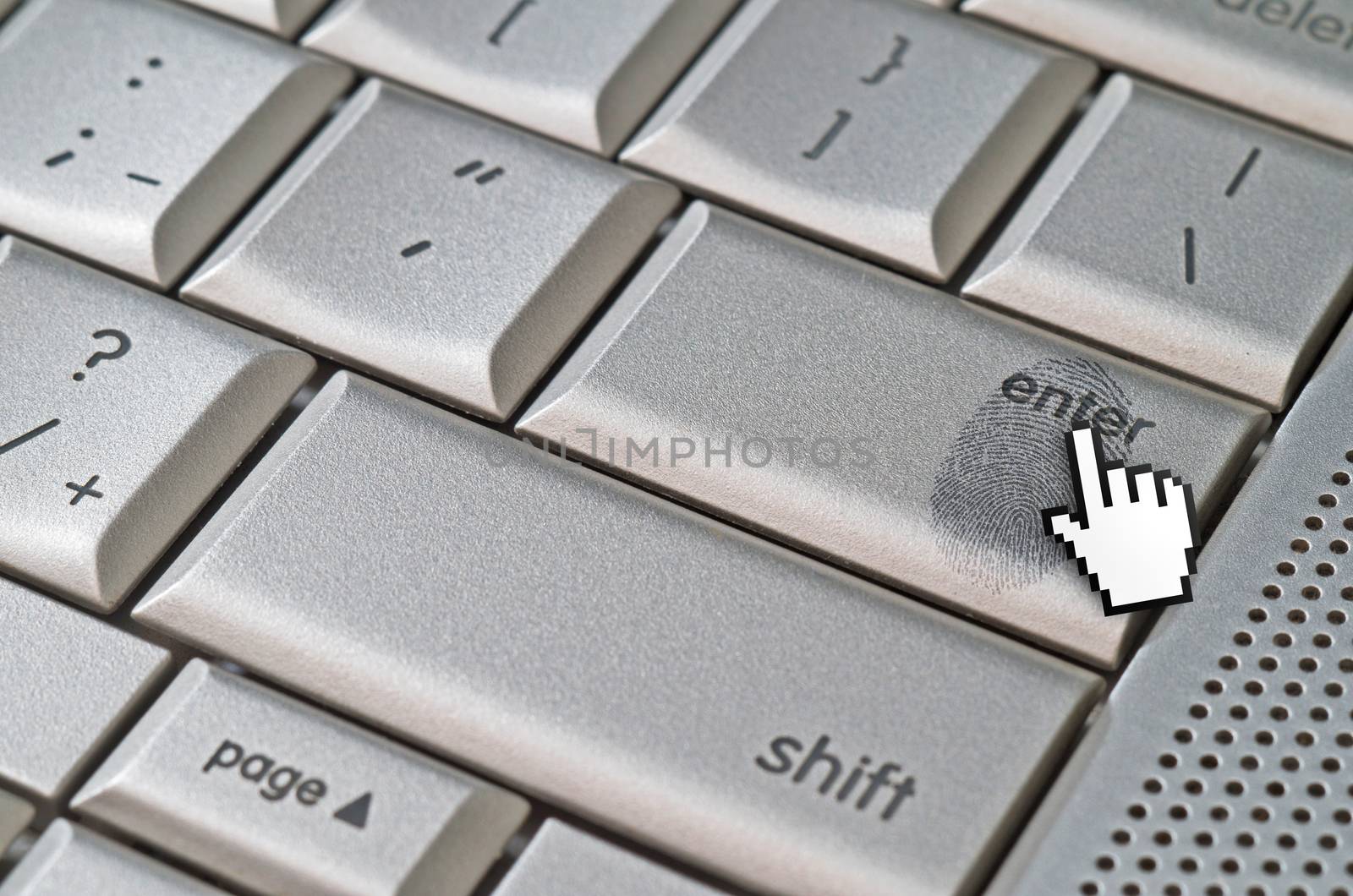 Fingerprint left on keyboard hack concept by daoleduc