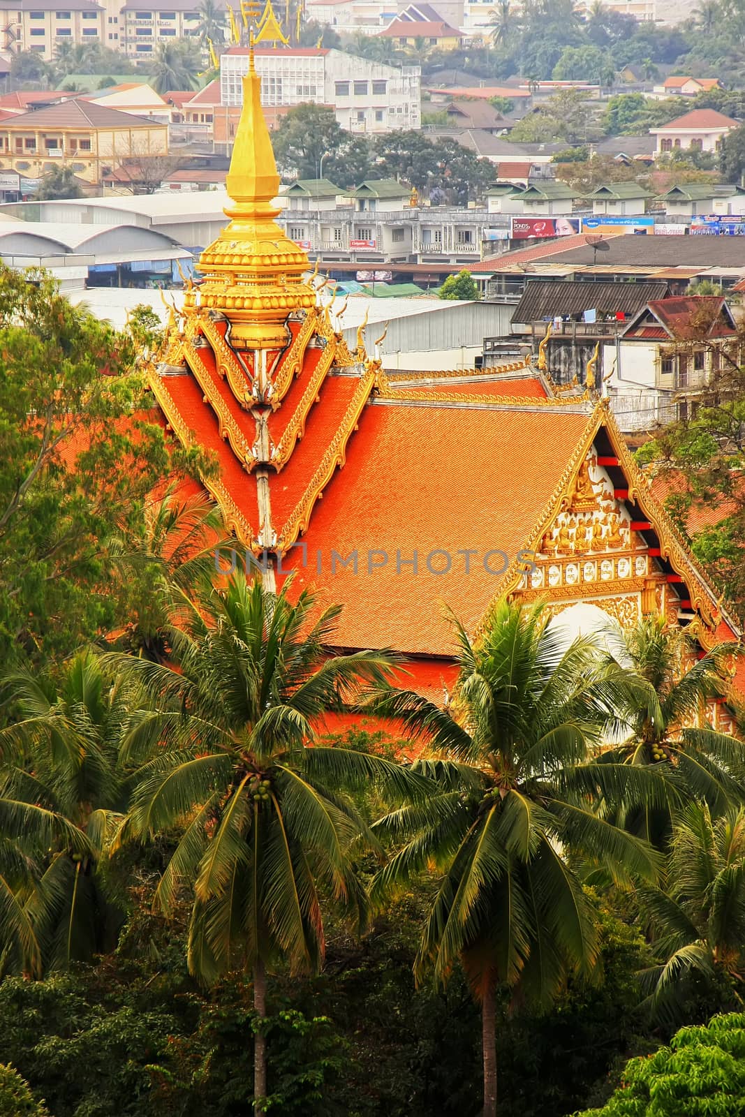 View of Vientiane from Victory Gate Patuxai, Laos by donya_nedomam