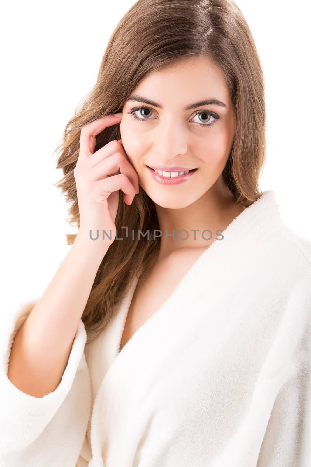 Portrait of a beautiful blonde woman - Beauty Care