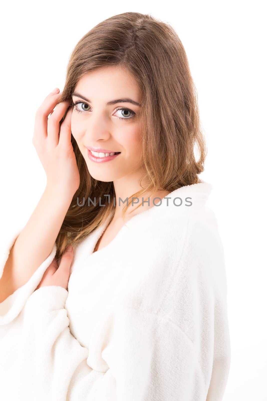 Portrait of a beautiful blonde woman - Beauty Care