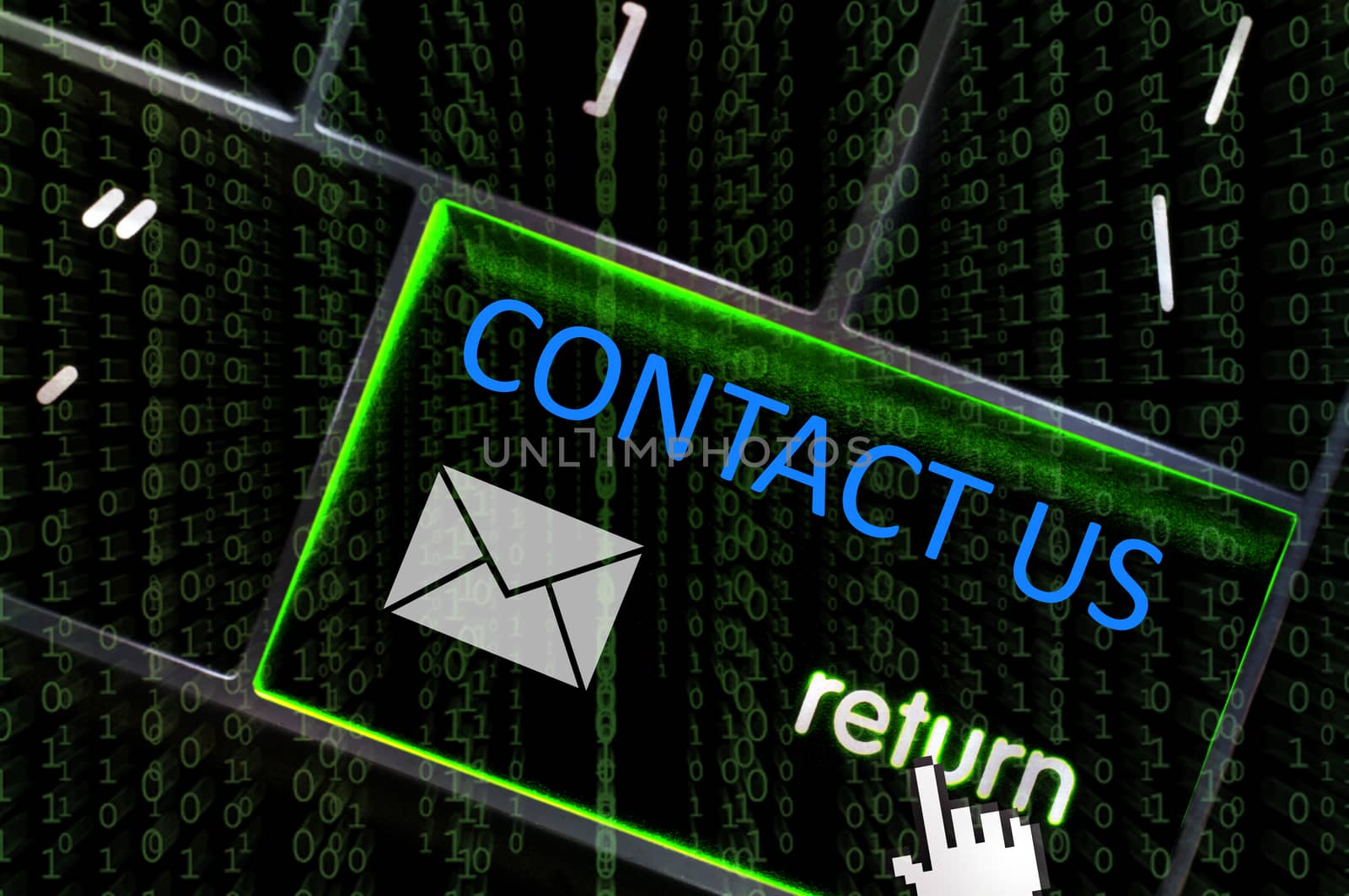 Contact Us concept with the focus on the return button overlaid  by daoleduc