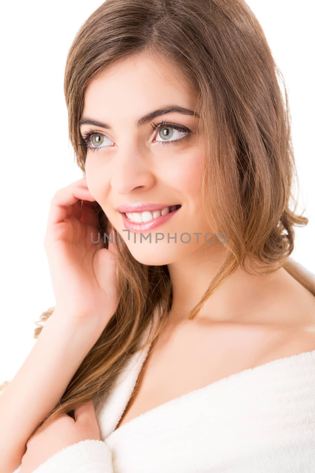 Portrait of a beautiful blonde woman - Beauty Care