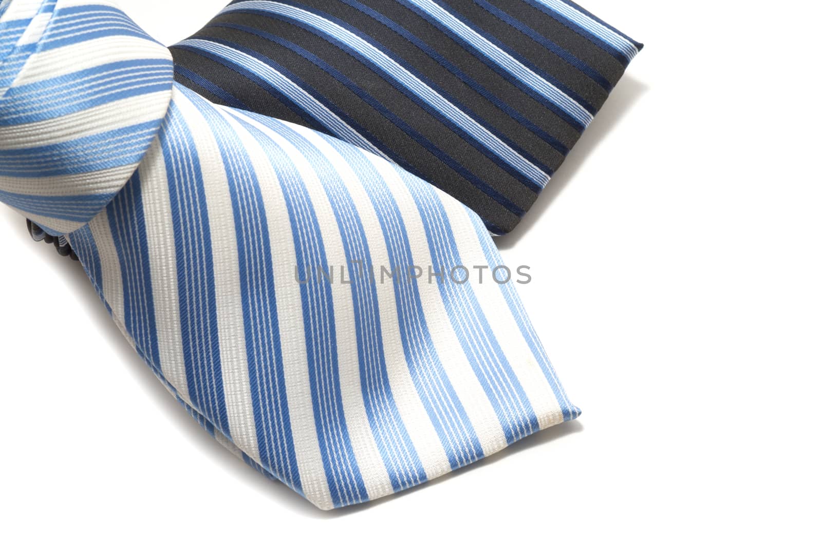 Two pin stripe ties on white background