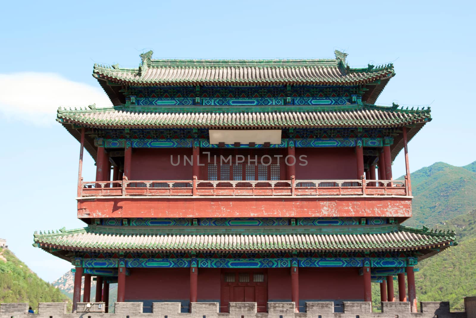 Gate at Great Wall site during the summer day