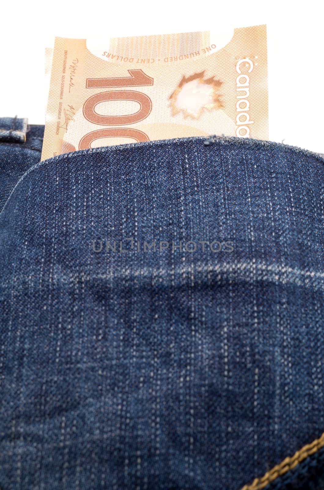 Canadian 100 dollar in back pocket by daoleduc